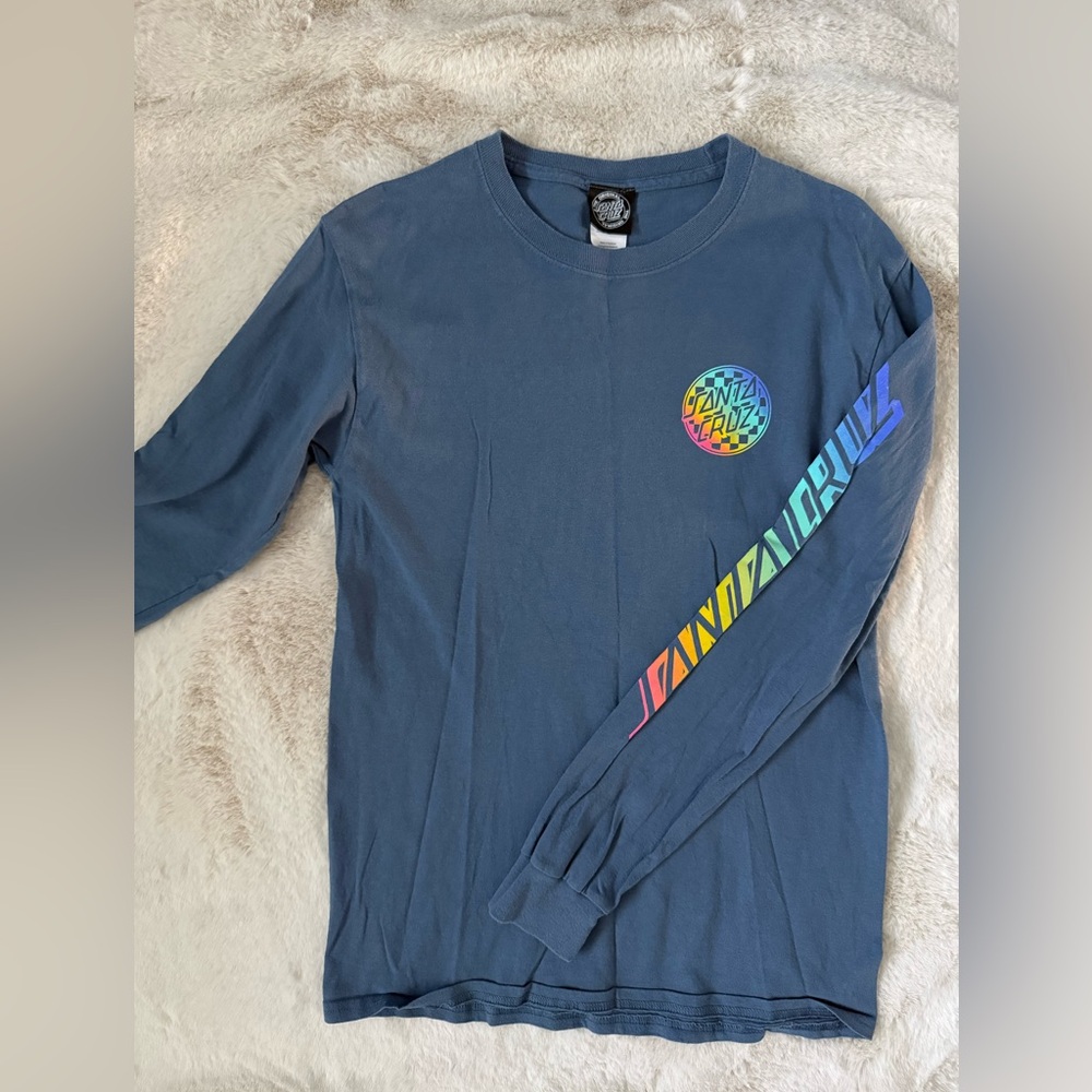 Santa Cruz Skateboards Blue Long Sleeve Shirt